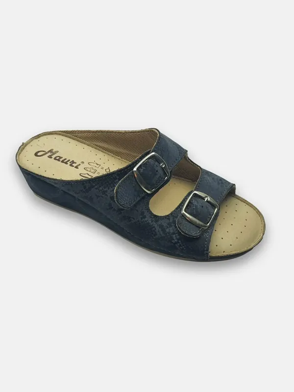 MAURI ciabatta donna 2 fibbie regolabili blu